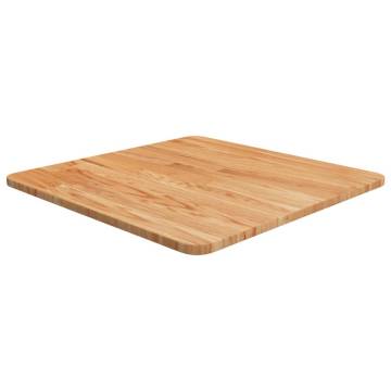 Light Brown Solid Oak Square Table Top - 50x50cm