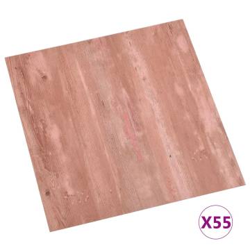 Self-Adhesive PVC Flooring Planks - 55 pcs Red | Hipomarket