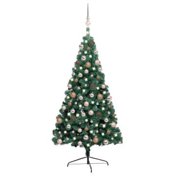 Pre-lit Artificial Christmas Tree with Ball Set - 240 cm Green