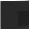 Stylish Black Sideboard with LED Lights - 162x37x100 cm