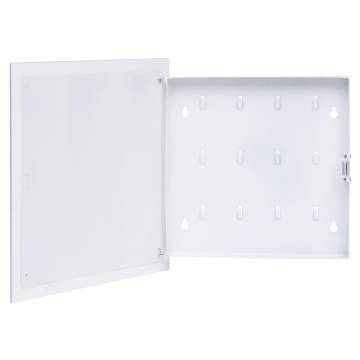 Key Box with Magnetic Board - White 35x35x5.5 cm | HipoMarket