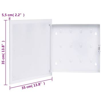 Key Box with Magnetic Board - White 35x35x5.5 cm | HipoMarket