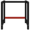 Durable Black and Red Metal Work Bench Frame - 80x57x79 cm