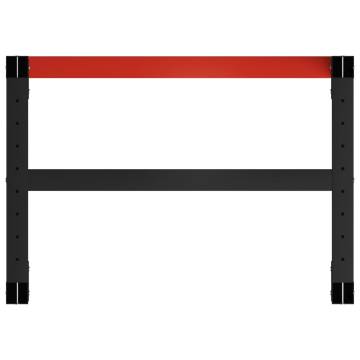 Durable Black and Red Metal Work Bench Frame - 80x57x79 cm