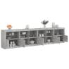 Sideboard with LED Lights Concrete Grey 283x37x67 cm Colour concrete grey Quantity in Package 1 