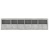 Modern Sideboard with LED Lights - Concrete Grey 283x37x67 cm