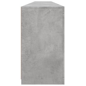 Modern Sideboard with LED Lights - Concrete Grey 283x37x67 cm