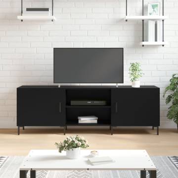 Trendy Black TV Cabinet 150x30x50 cm - Sturdy & Stylish Storage