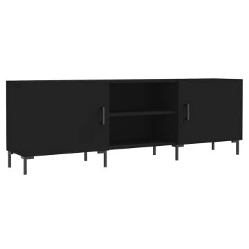 Trendy Black TV Cabinet 150x30x50 cm - Sturdy & Stylish Storage