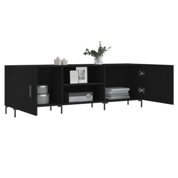 Trendy Black TV Cabinet 150x30x50 cm - Sturdy & Stylish Storage