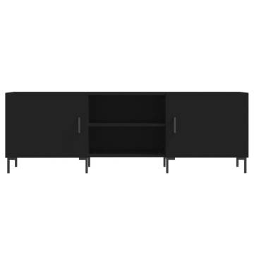 Trendy Black TV Cabinet 150x30x50 cm - Sturdy & Stylish Storage