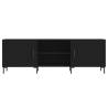 Trendy Black TV Cabinet 150x30x50 cm - Sturdy & Stylish Storage