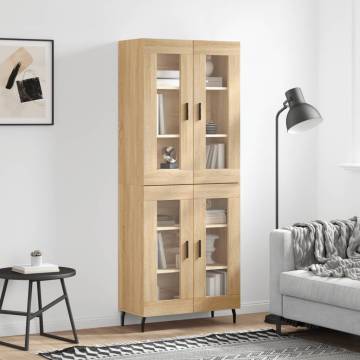 Stylish Highboard Sonoma Oak 69.5x34x180 cm - Durable Storage