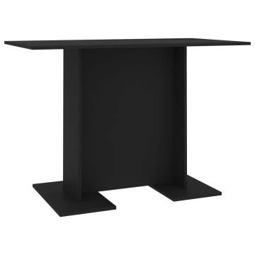 Stylish Black Dining Table | 110x60x75 cm Engineered Wood