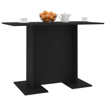 Stylish Black Dining Table | 110x60x75 cm Engineered Wood