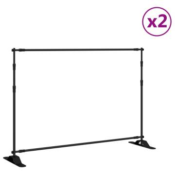 Backdrop Stands 2 pcs Black - 305x243 cm Steel