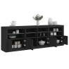 Sideboard with LED Lights Black 202x37x67 cm Colour black Quantity in Package 1 