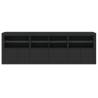 Modern Black Sideboard with LED Lights - 202x37x67 cm