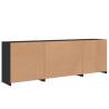 Modern Black Sideboard with LED Lights - 202x37x67 cm