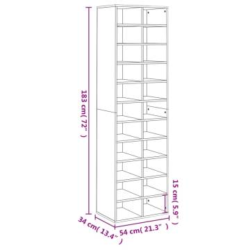 Shoe Cabinet White 54x34x183 cm - Stylish Storage Solution