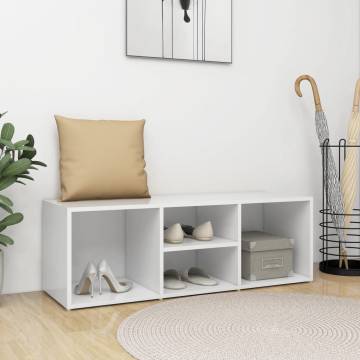 Elegant White Shoe Storage Bench - 105x35x35 cm | HipoMarket