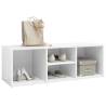 Elegant White Shoe Storage Bench - 105x35x35 cm | HipoMarket