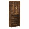 Stylish Highboard in Smoked Oak - Engineered Wood | HipoMarket