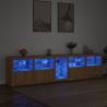 Modern Sideboard with LED Lights - Sonoma Oak 283x37x67 cm