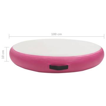 Inflatable Gymnastic Mat with Pump - 100x100x10 cm Pink