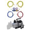 Vacuum Pump 50 L/min with 4-way Manifold Gauge Set in Tool Kit Size 50 l / min Model 4-way 