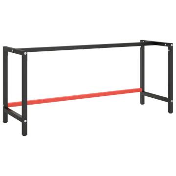 Heavy Duty Work Bench Frame - Matte Black & Red 180x57x79 cm