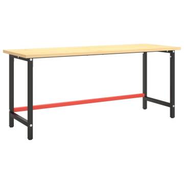 Heavy Duty Work Bench Frame - Matte Black & Red 180x57x79 cm