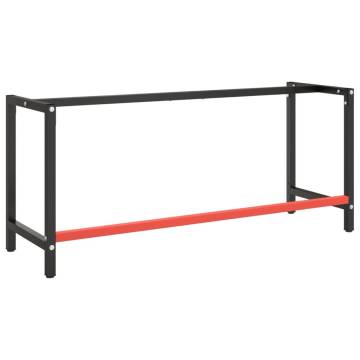 Heavy Duty Work Bench Frame - Matte Black & Red 180x57x79 cm