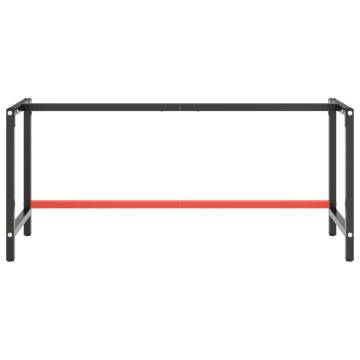 Heavy Duty Work Bench Frame - Matte Black & Red 180x57x79 cm