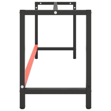 Heavy Duty Work Bench Frame - Matte Black & Red 180x57x79 cm