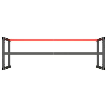 Heavy Duty Work Bench Frame - Matte Black & Red 180x57x79 cm