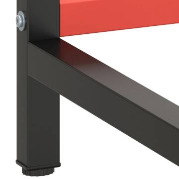 Heavy Duty Work Bench Frame - Matte Black & Red 180x57x79 cm