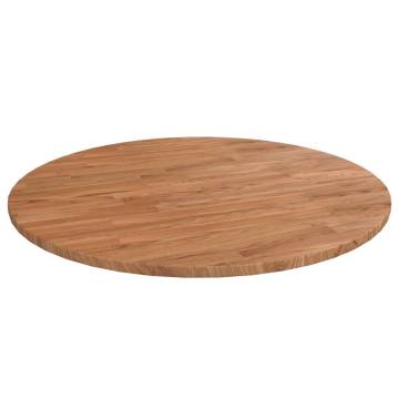 Round Solid Oak Table Top Ø80 cm | Rustic Light Brown