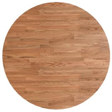 Round Solid Oak Table Top Ø80 cm | Rustic Light Brown