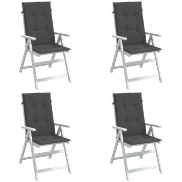 Highback Chair Cushions 4 pcs Melange Anthracite - 120x50 cm