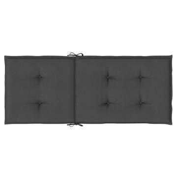 Highback Chair Cushions 4 pcs Melange Anthracite - 120x50 cm