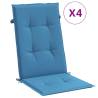 Highback Chair Cushions - 4 pcs Melange Blue | Hipomarket