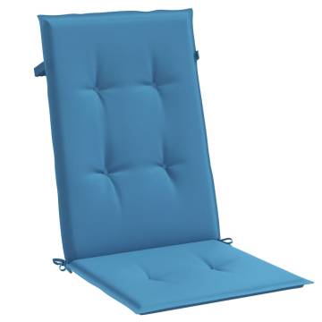 Highback Chair Cushions - 4 pcs Melange Blue | Hipomarket