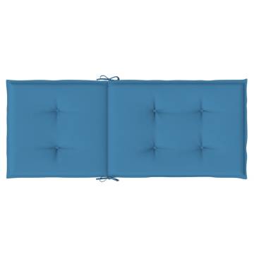 Highback Chair Cushions - 4 pcs Melange Blue | Hipomarket