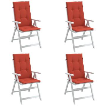 Highback Chair Cushions 4 pcs Melange Red - Comfortable & Stylish