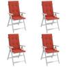 Highback Chair Cushions 4 pcs Melange Red 120x50x4 cm Fabric Colour melange red Size 120 x 50 x 4 cm Quantity in Package 4 