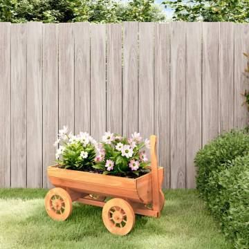 Decorative Wagon - Solid Wood Fir Garden Planter | Hipomarket