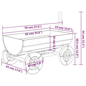 Decorative Wagon - Solid Wood Fir Garden Planter | Hipomarket