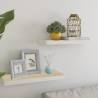 Floating Wall Shelves 2 pcs Oak and White 60x23.5x3.8 cm MDF Colour oak and white Size 60 x 23.5 x 3.8 cm Quantity in Package 2 Number of Pieces 1 