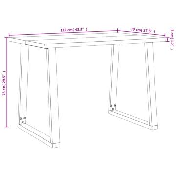 3 Piece Live Edge Acacia Wood Dining Set - Elegant Design